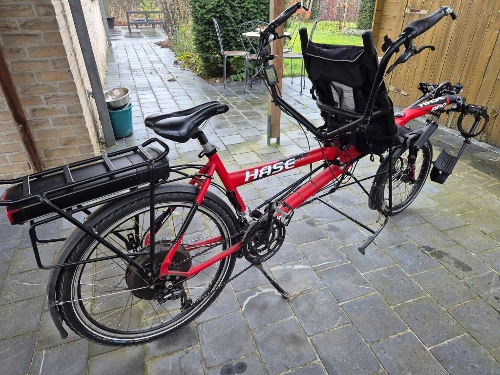 Pino hase tandem met elektrische ondersteuning, Vélos & Vélomoteurs, Vélos | Tandems, Utilisé, Moins de 10 vitesses, Pliable, Enlèvement