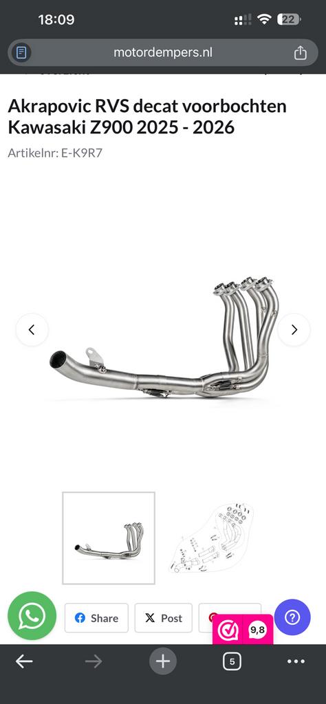 Voorbochten kawasaki z900 2025-, Motos, Enlèvement, Utilisé