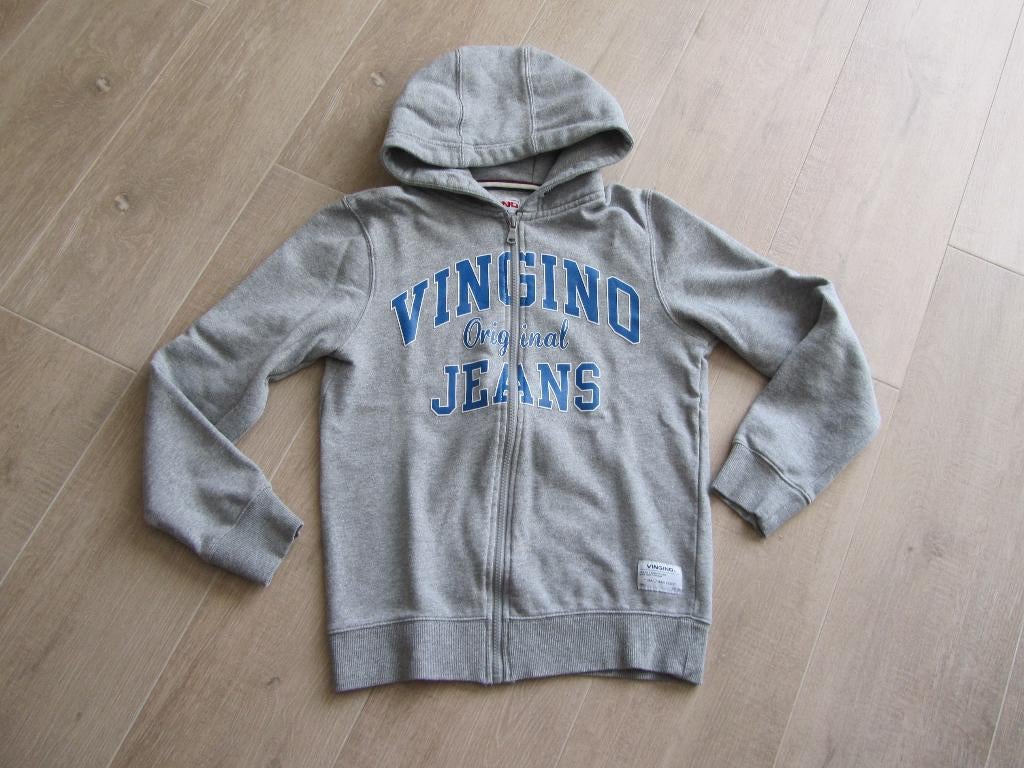 Vingino grijs vest met kap maat 14 jaar, Kinderen en Baby's, Trui of Vest, Ophalen of Verzenden, Zo goed als nieuw, Vingino