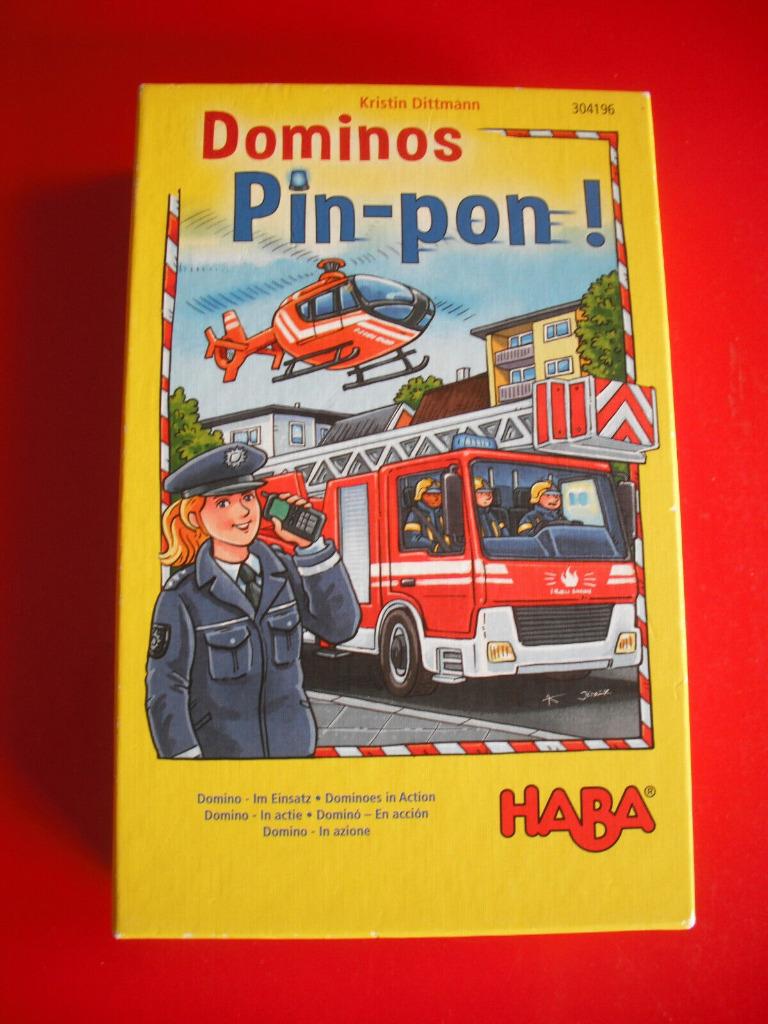 JEU HABA : ** DOMINOS Pin - pon ! **, Trois ou quatre joueurs, Enlèvement ou Envoi, Utilisé