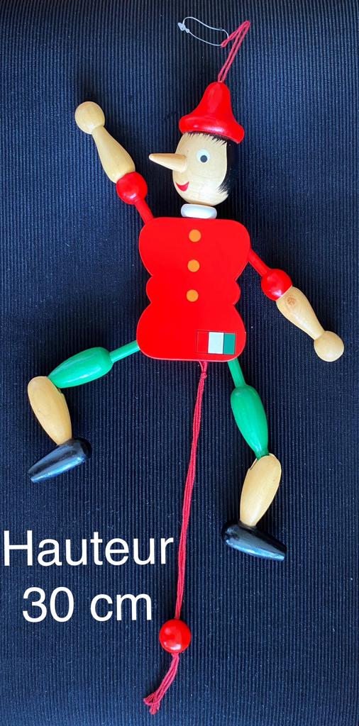 Marionnette Pinocchio en bois, Hauteur : 30 cm ,Neuve, Enlèvement, Neuf, Autres types