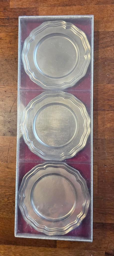 Plats en étain vintage - lot de 3, Enlèvement ou Envoi
