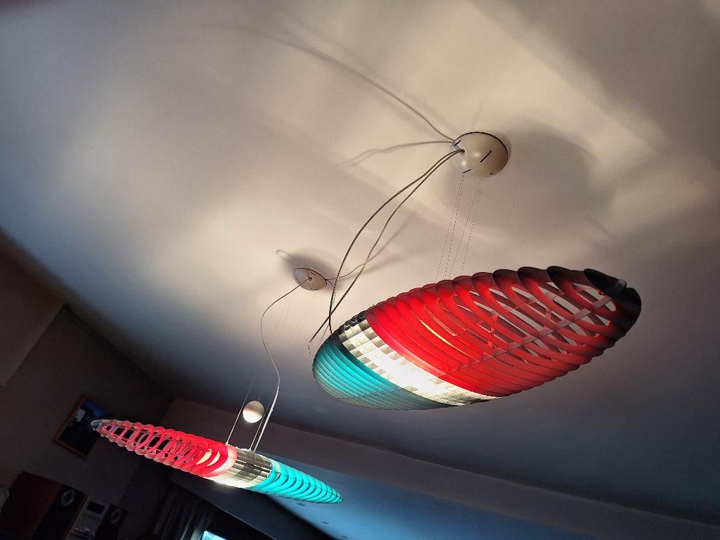 2 hanglampen Luceplan Titania, Moins de 50 cm, Design, Métal, Enlèvement