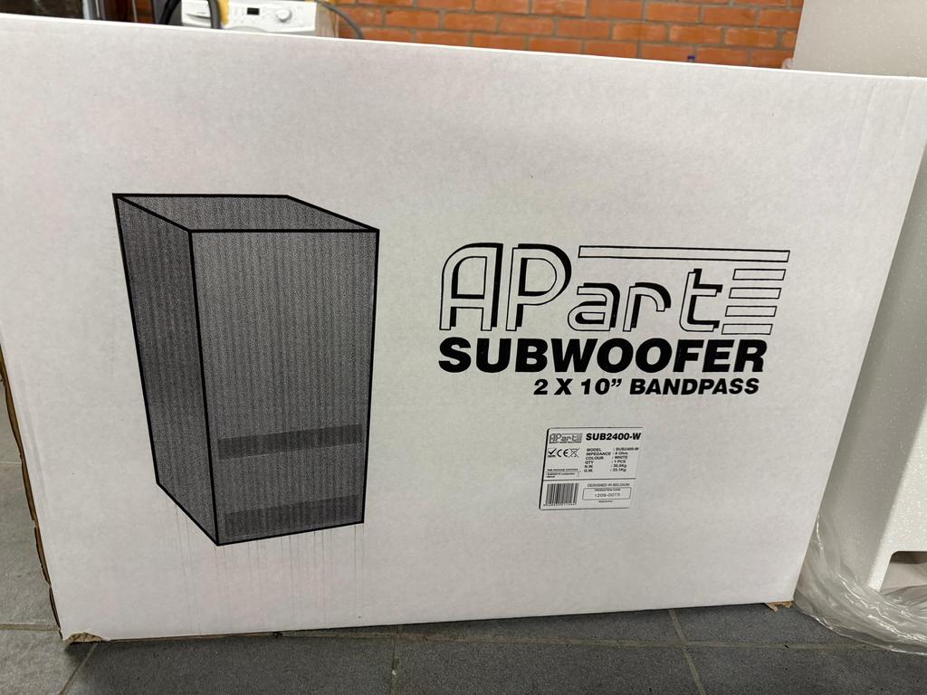 APart SUB2400-W-Professionele 2x10” Bandpass Subwoofer, Subwoofer, Nieuw, 120 watt of meer, Ophalen