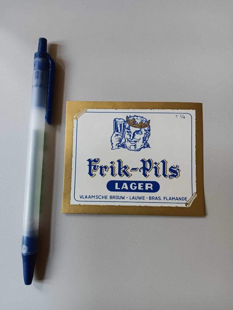 Étiquette de bière - Frik Pils Lauwe, Collections, Enlèvement ou Envoi, Utilisé, Autres types