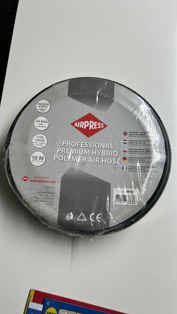 Airpress Luchtslang 20 bar - 1/4" - 10m - 14x8mm, Doe-het-zelf en Bouw, Compressors, Nieuw, 10 bar of meer, Ophalen