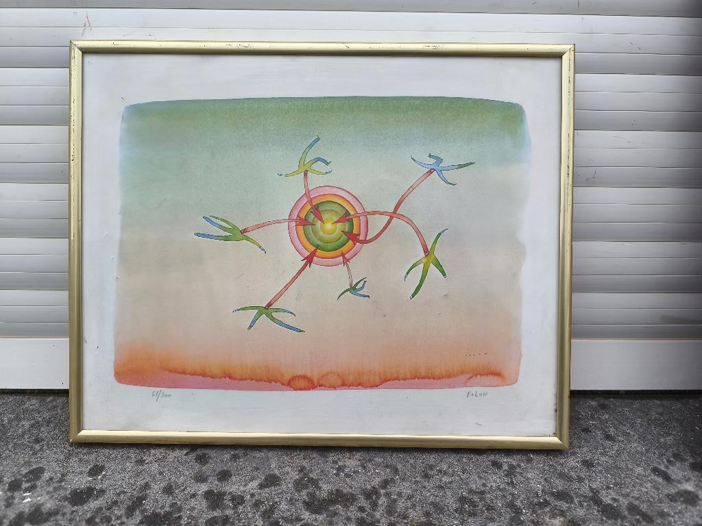 Lithographie signe jean Michel folon, Antiek en Kunst, Kunst | Litho's en Zeefdrukken, Ophalen of Verzenden
