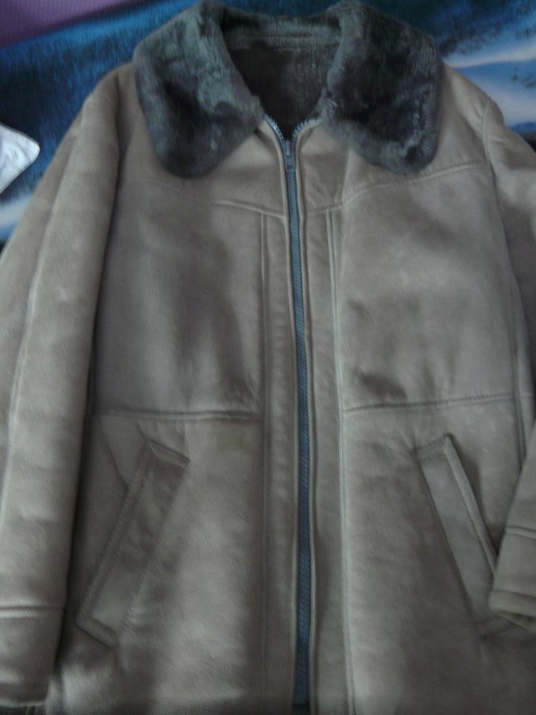 Warme winterjas voor heren. Omgekeerd schaap maat 56, Kleding | Heren, Jassen | Winter, Ophalen, Gedragen, Maat 56/58 (XL), Beige