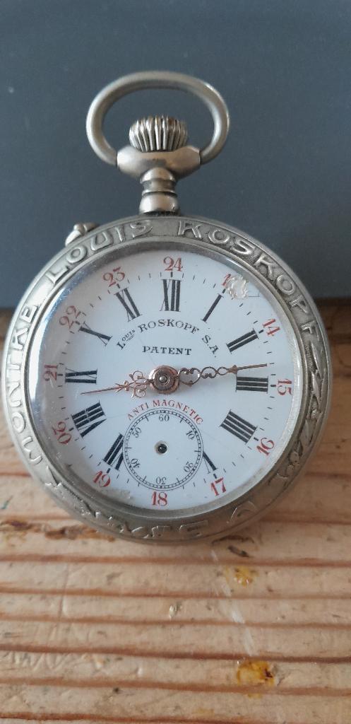 Antiek zakhorloge Louis Roskopf chemin de fer te herstellen, Enlèvement ou Envoi