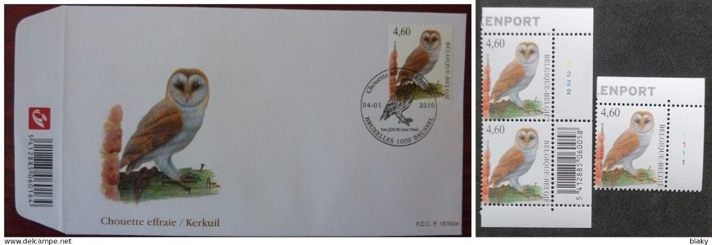 2010- 1 DFC-A. BUZIN-CHOUETTE EFFRAIE-KERKUIL 3 TIMBRES, Timbres & Monnaies, Envoi