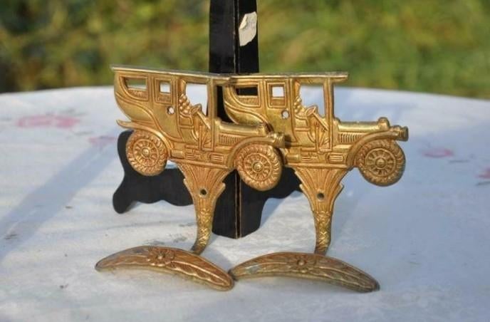 § 2 porte manteau vieux taco en laiton, Enlèvement ou Envoi, Comme neuf, Métal, Portemanteau mural