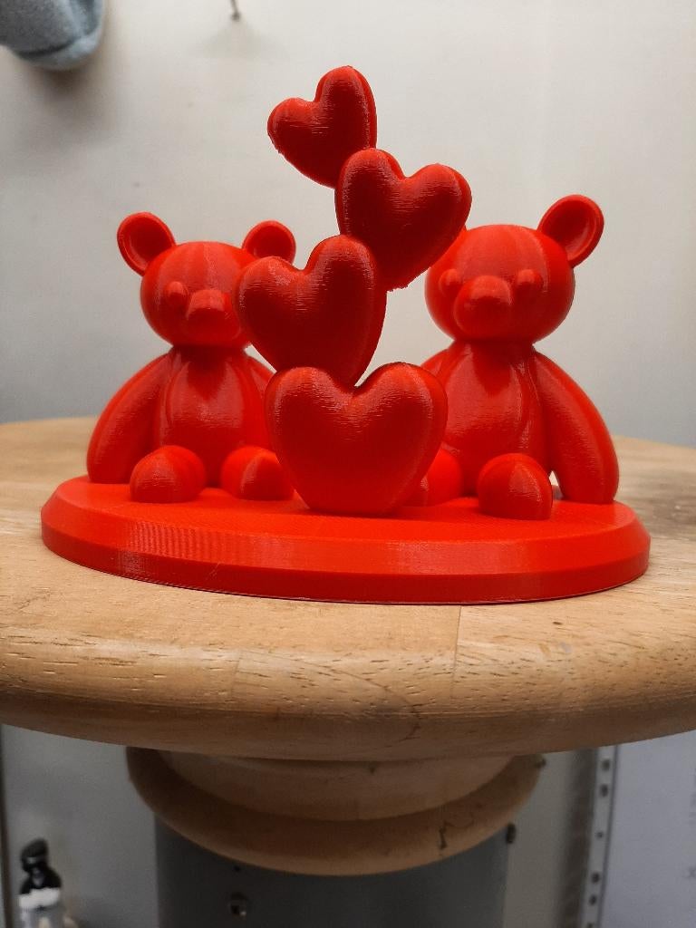 3 D Twee Teddyberen met Hartentoren 104, Informatique & Logiciels, 3D Fournitures d'imprimante, Neuf, Enlèvement ou Envoi