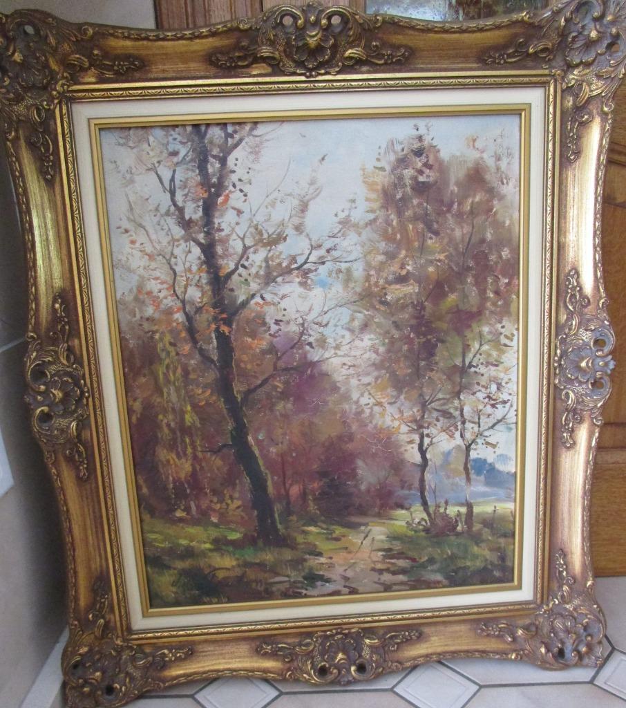 schilderij 'herfst in het bos' Jean Jaques  Foulon 1923-1980, Antiquités & Art, Enlèvement