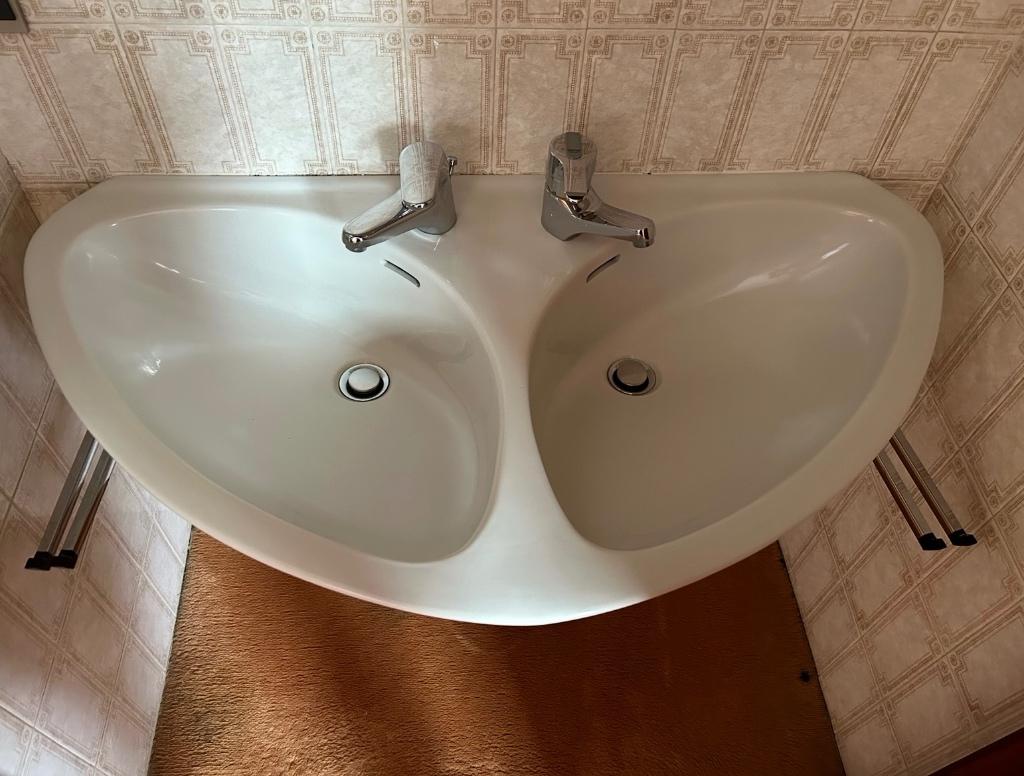 Lavabo double vintage, Enlèvement, Comme neuf, Pierre, Lavabo