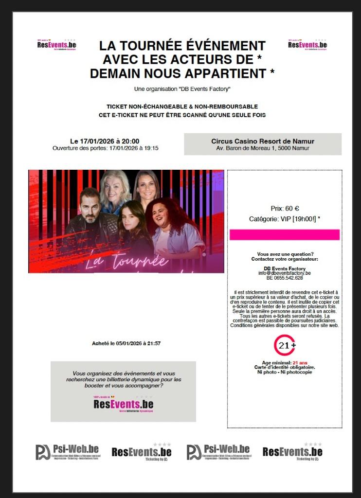 TOURNÉE ÉVÉNEMENT AVEC LES ACTEURS DE DEMAIN NOUS APPARTIENT, Twee personen