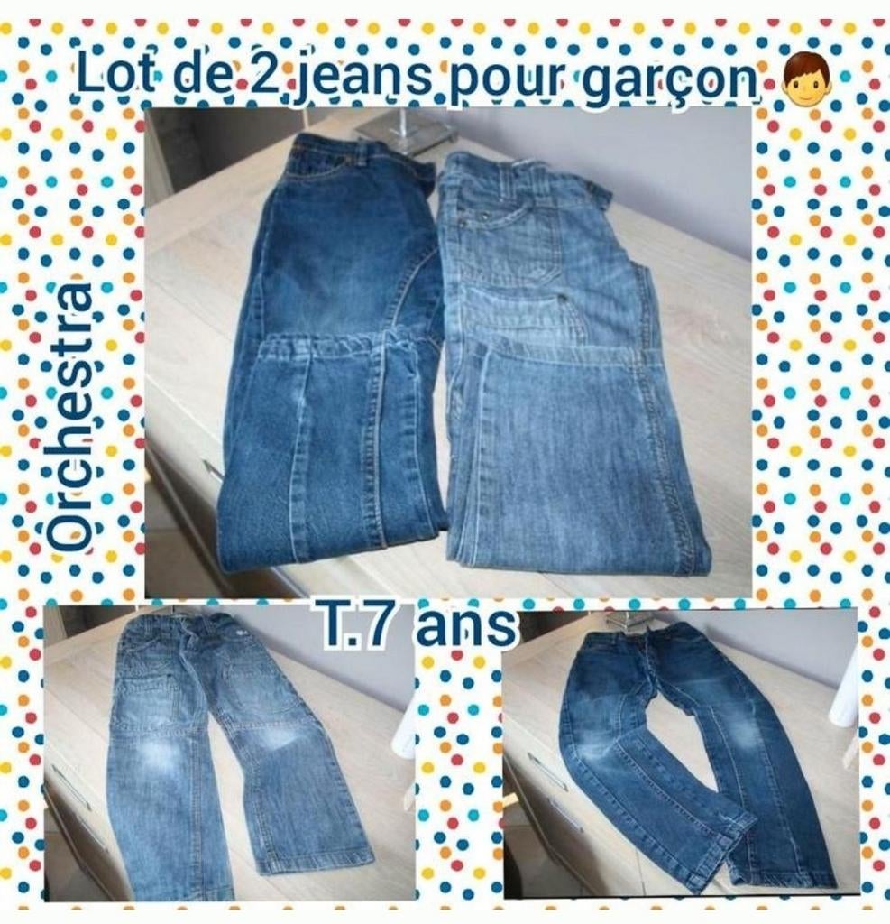 Pantalon en jeans pour garçon -lot de 2-Orchestra-T.7 ans, Enfants & Bébés, Pantalon, Garçon, Enlèvement ou Envoi, Utilisé