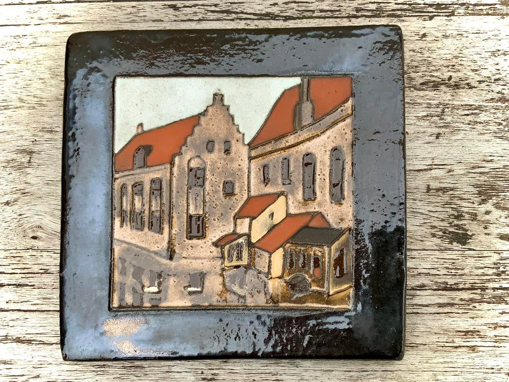 Argus decoratieve handgemaakte wandtegel Brugge., Ophalen