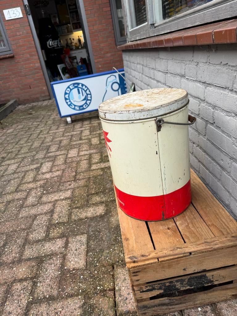 Boîte publicitaire Oud Groot Mobiloil, Collections, Enlèvement ou Envoi, Utilisé, Autre, Autres marques