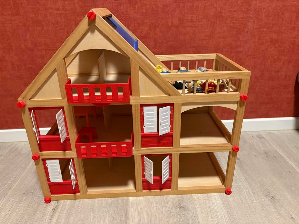Houten poppenhuis, Ophalen, Zo goed als nieuw, Poppenhuis