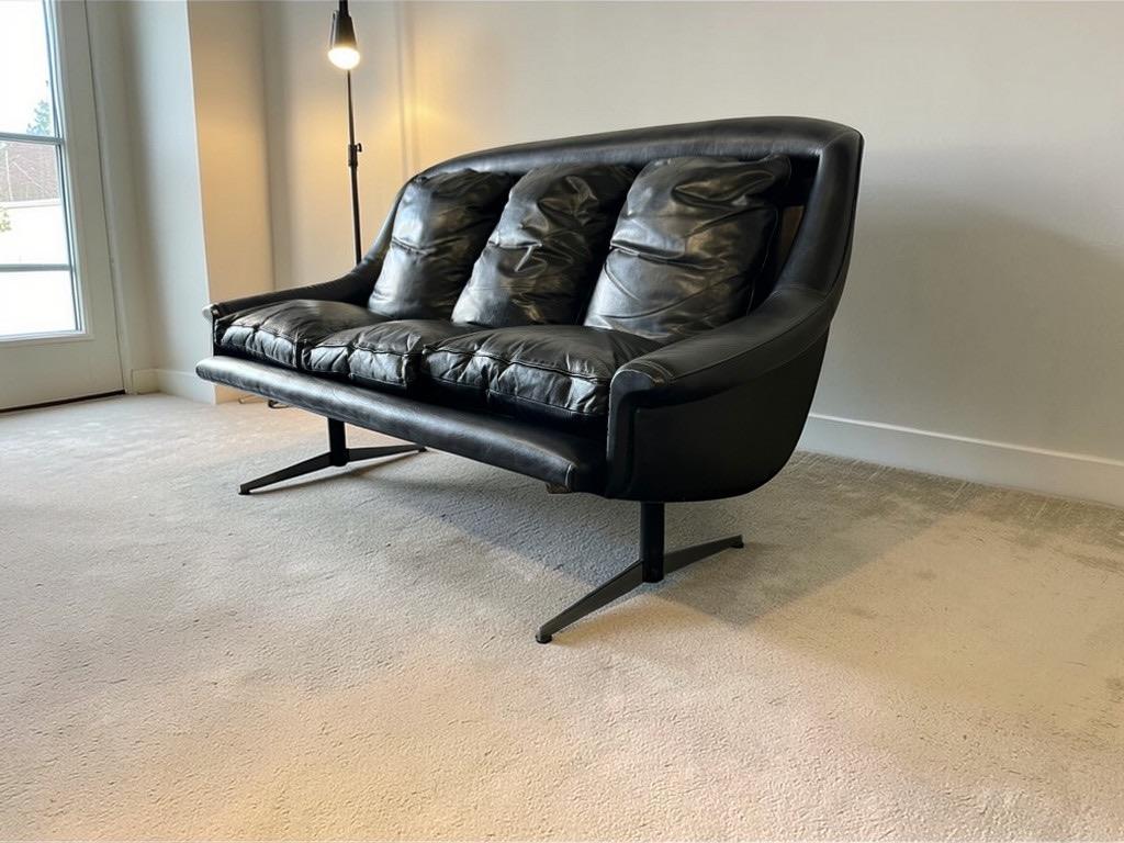 vintage zwarte Deense zetel / fauteuil / canapé ESA, Ophalen