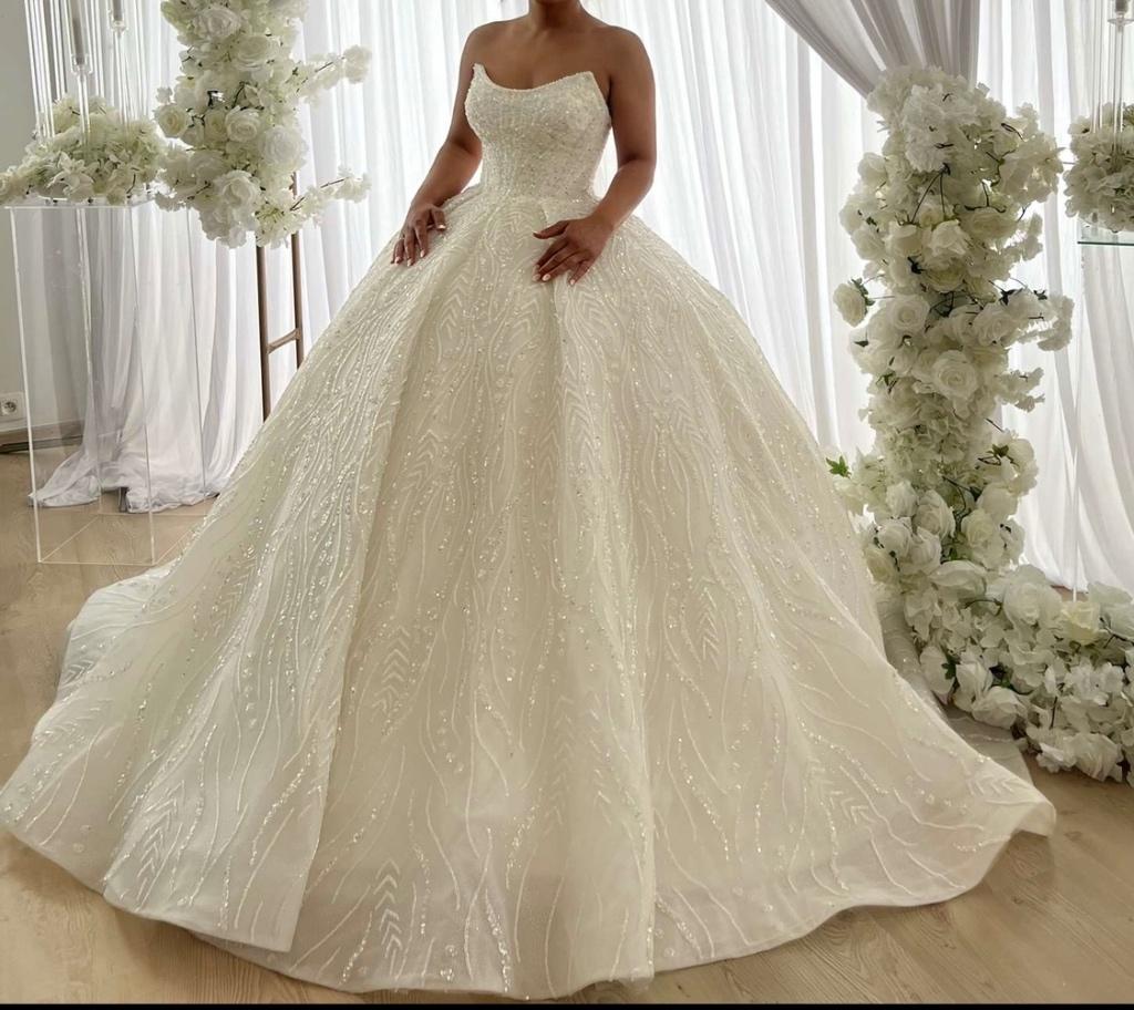 Robe de mariée, Kleding | Dames, Jurken, Malinda couture, Ophalen of Verzenden, Maat 38/40 (M), Wit