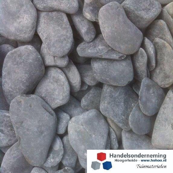 Flat pebbles zwart ronde platte siergrind decoratie border, Jardin & Terrasse, Envoi, Neuf, Noir, Gravier