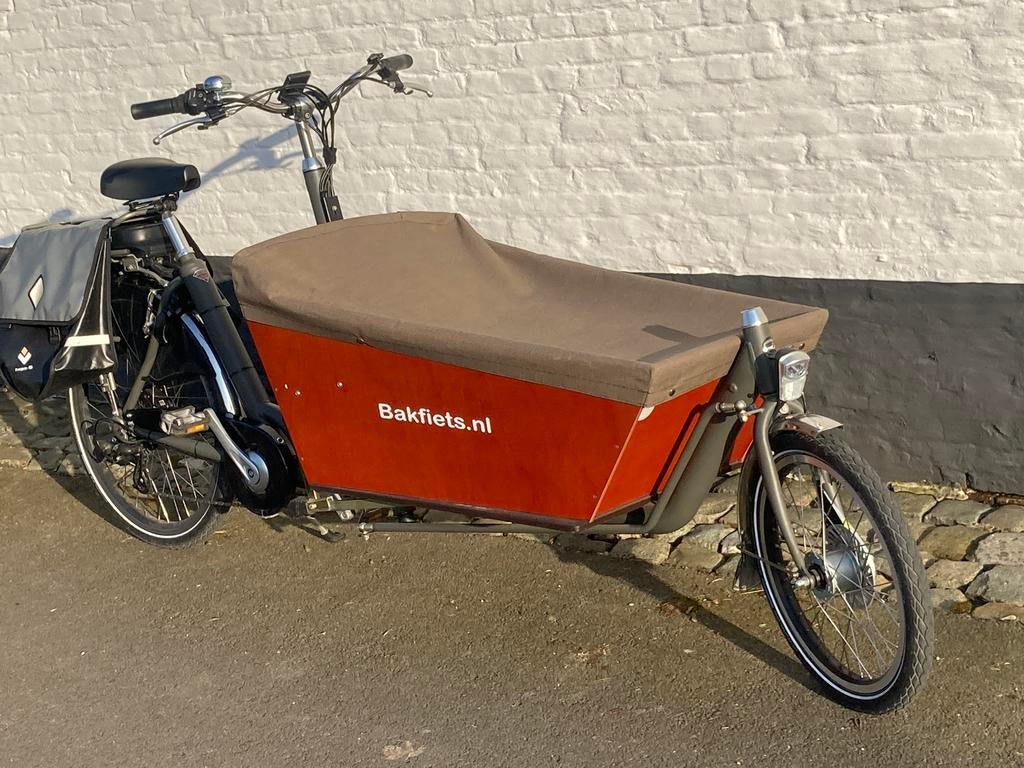 Elektrische bakfiets, Vélos & Vélomoteurs, Vélos | Vélos avec bac, Comme neuf, Enlèvement