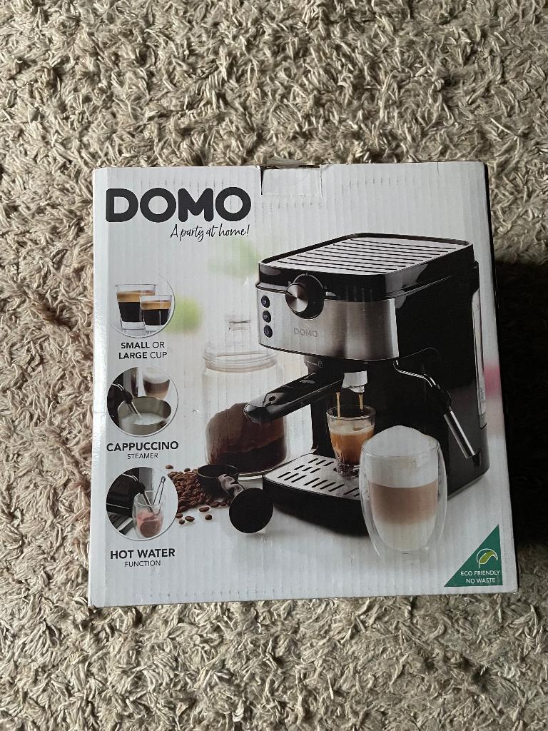 Domo espressomachine met stoompijpje, Elektronische apparatuur, Koffiezetapparaten, Ophalen, Espresso apparaat, Nieuw, Gemalen koffie