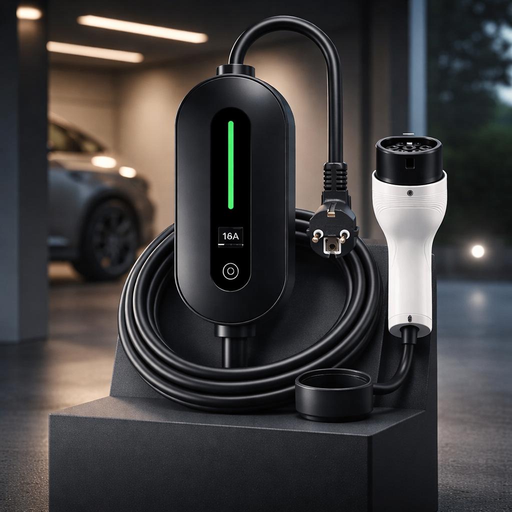 Mobiele EV Lader 3.7kW Type 2 – Thuislader Stopcontact, Auto diversen, Laadpalen, Verzenden, Nieuw, Laadpaal