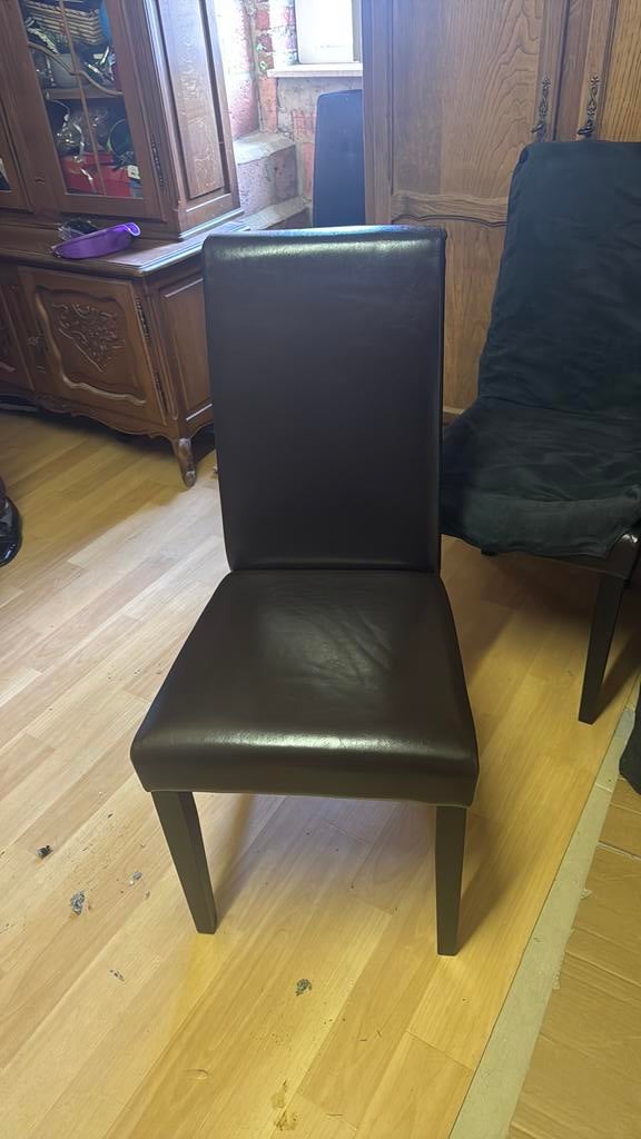 Eetkamerstoelen leer, Huis en Inrichting, Ophalen, Bruin, Leer, Zo goed als nieuw