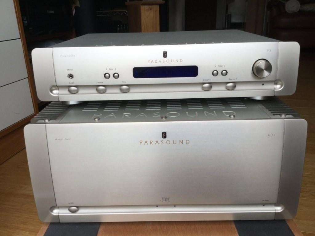 Parasound Halo A21 en Parasound Halo P3, Audio, Tv en Foto, Versterkers en Ontvangers, Zo goed als nieuw, 120 watt of meer, Stereo