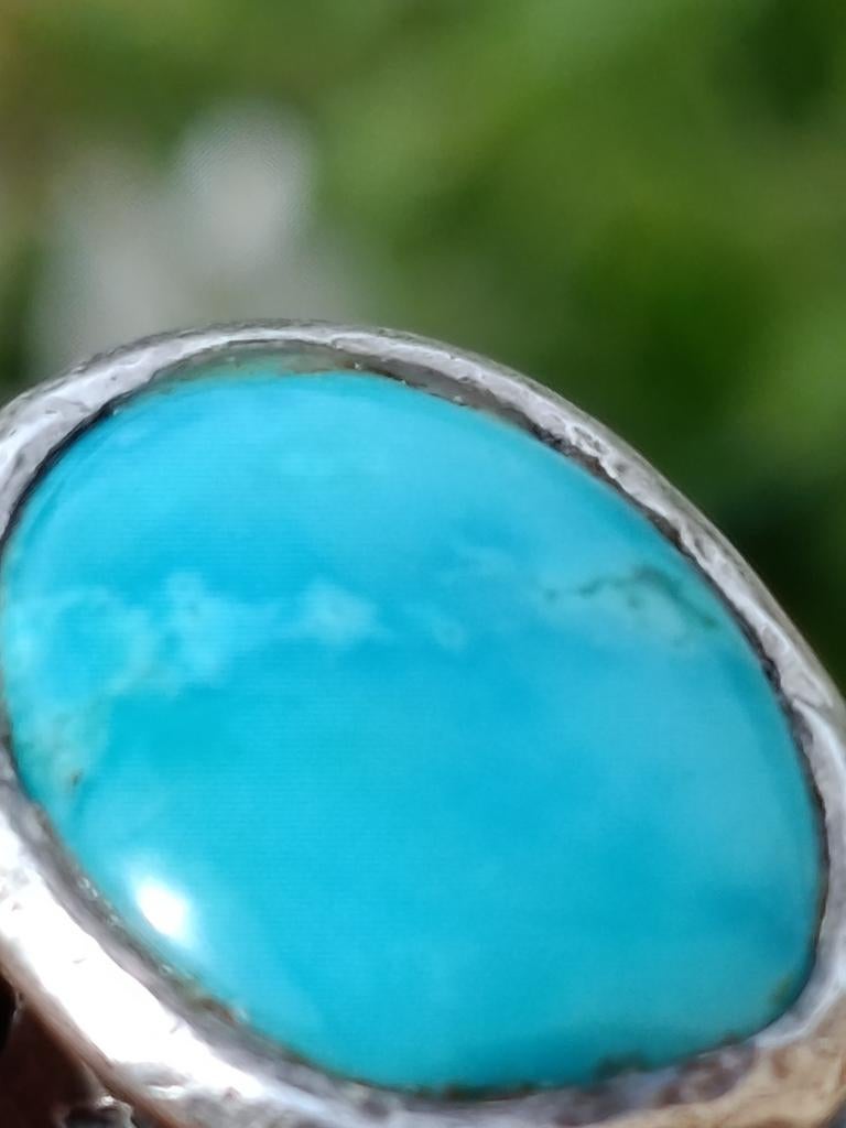 Bague argent 925 massif – Pierre turquoise  – Style, Handtassen en Accessoires, Ringen, Zilver, Zilver, Ophalen of Verzenden