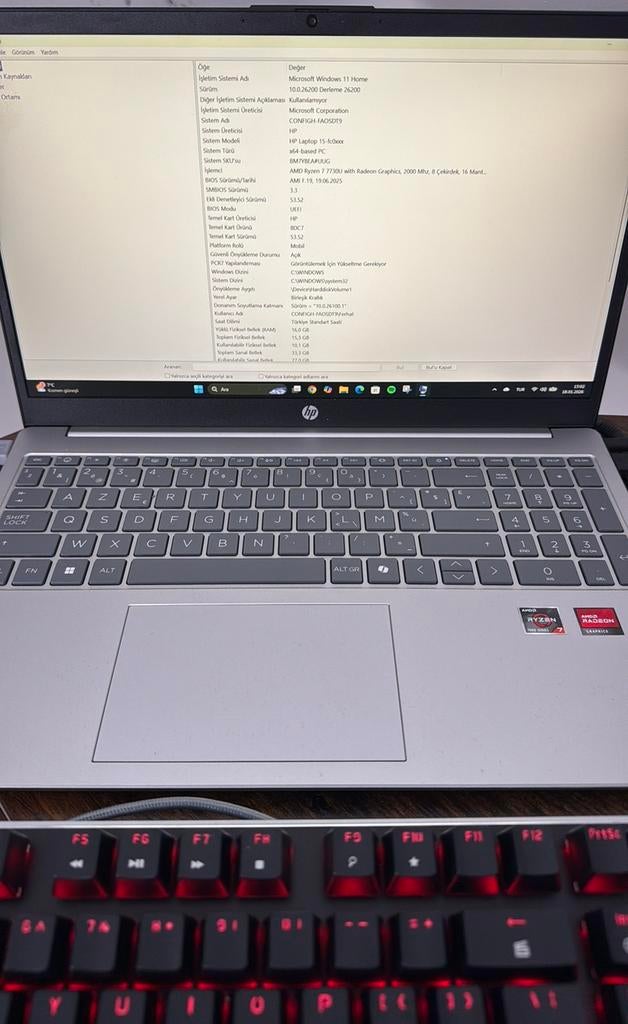 HP 15-fc0100nb AMD Ryzen 7 32GB 3200mhz Ram 512 GB ssd, Computers en Software, 32 GB, Ophalen of Verzenden, Zo goed als nieuw