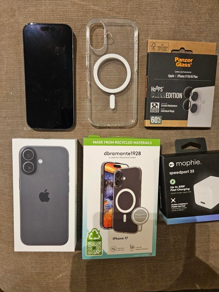 Iphone 17, 256 Go, nouvelle garantie de 2 ans, étui, chargeu, Enlèvement