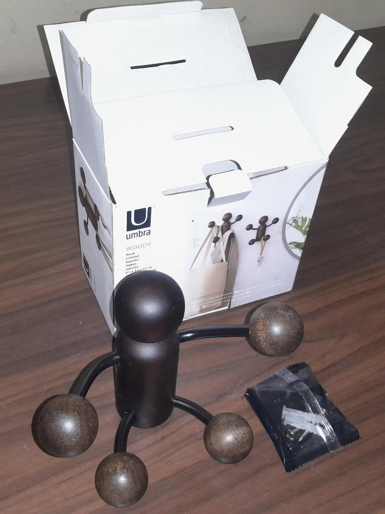 Porte-manteau UMBRA Woody Hook noir (mural), Enlèvement ou Envoi, Neuf, Bois, Portemanteau mural