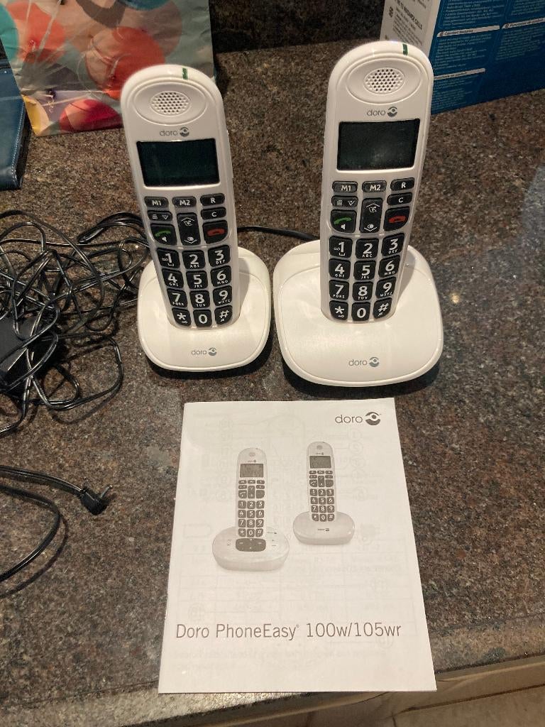 seniorentelefoon DORO PhoneEasy, Telecommunicatie, Vaste telefoons | Handsets en Draadloos, Ophalen, Gebruikt, 2 handsets