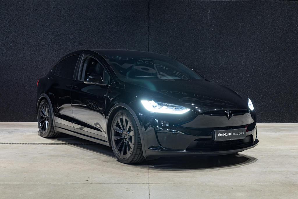 Tesla MODEL X LONG RANGE AWD FULL OPTION 100 kWh, Auto's, Tesla, Automaat, Model X, Stof, Zwart