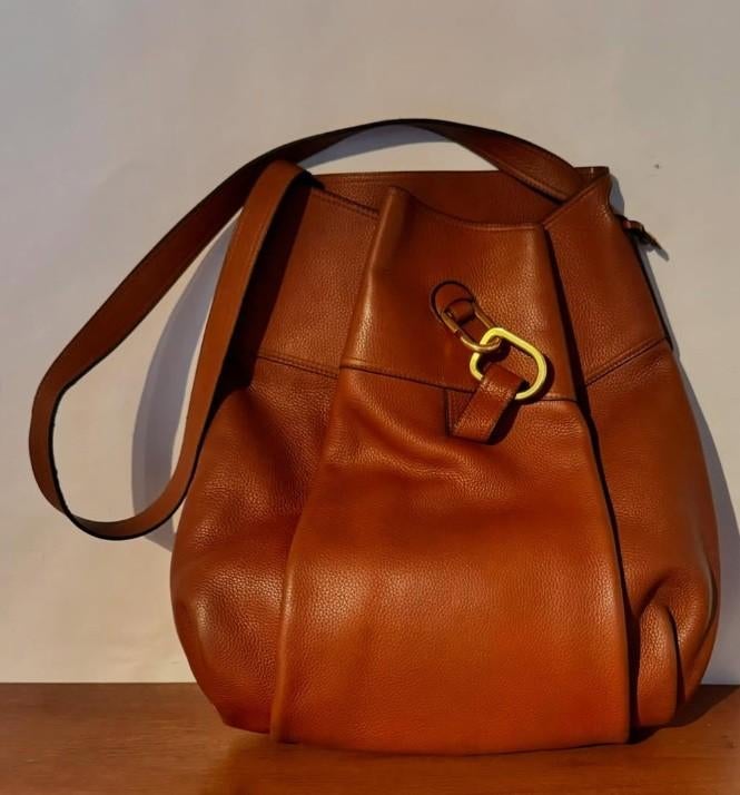 1 x Delvaux Faust — Sac seau vintage, Autres marques, Cuir, Brun, Enlèvement