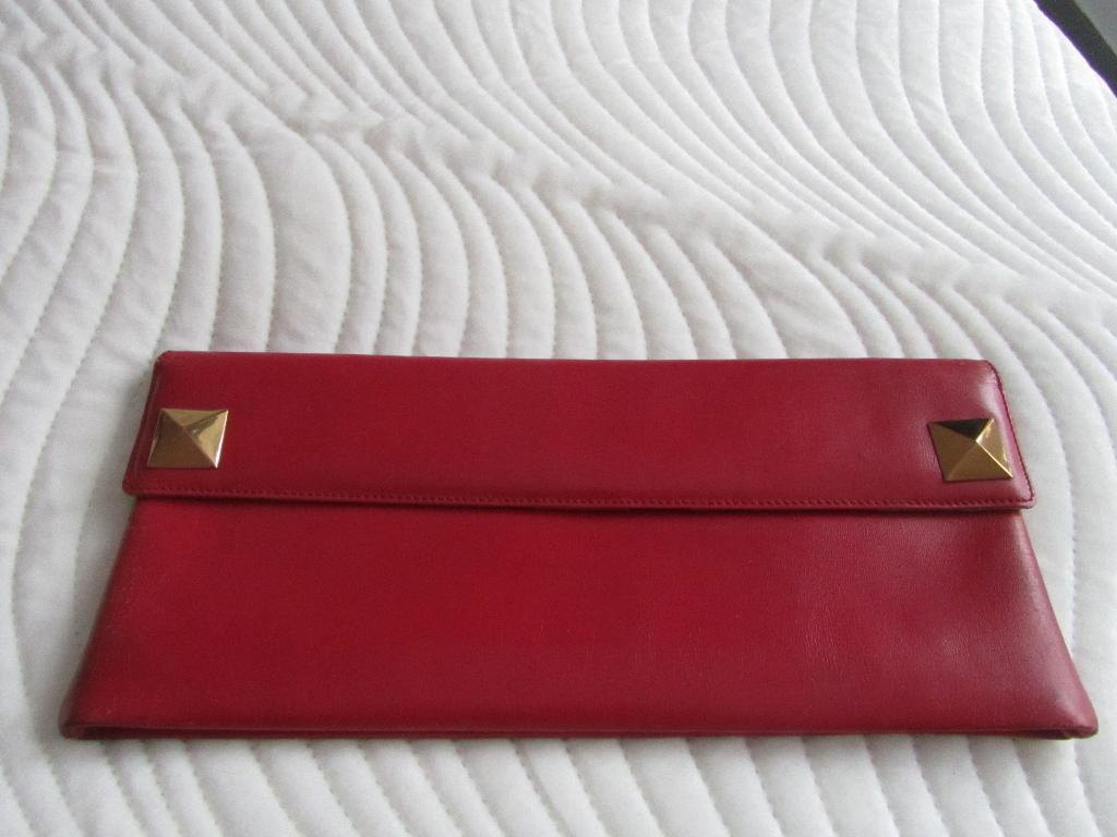 DELVAUX Vintage rode buideltas met logo, Handtassen en Accessoires, Verzenden, Rood