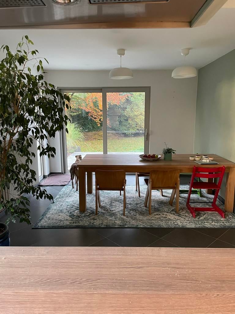 Houten grote tafel, Ophalen, Gebruikt, 100 tot 150 cm, Eikenhout