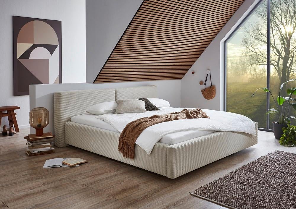 Design bed Valerie 140, 160 of 180 x 200 cm met opbergruimte, Verzenden, Beige, 180 cm, 200 cm