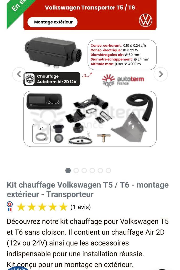 Chauffage Autoterm 2D pour vw T5/T6, Caravans en Kamperen, Mobilhome-accessoires, Ophalen of Verzenden, Nieuw