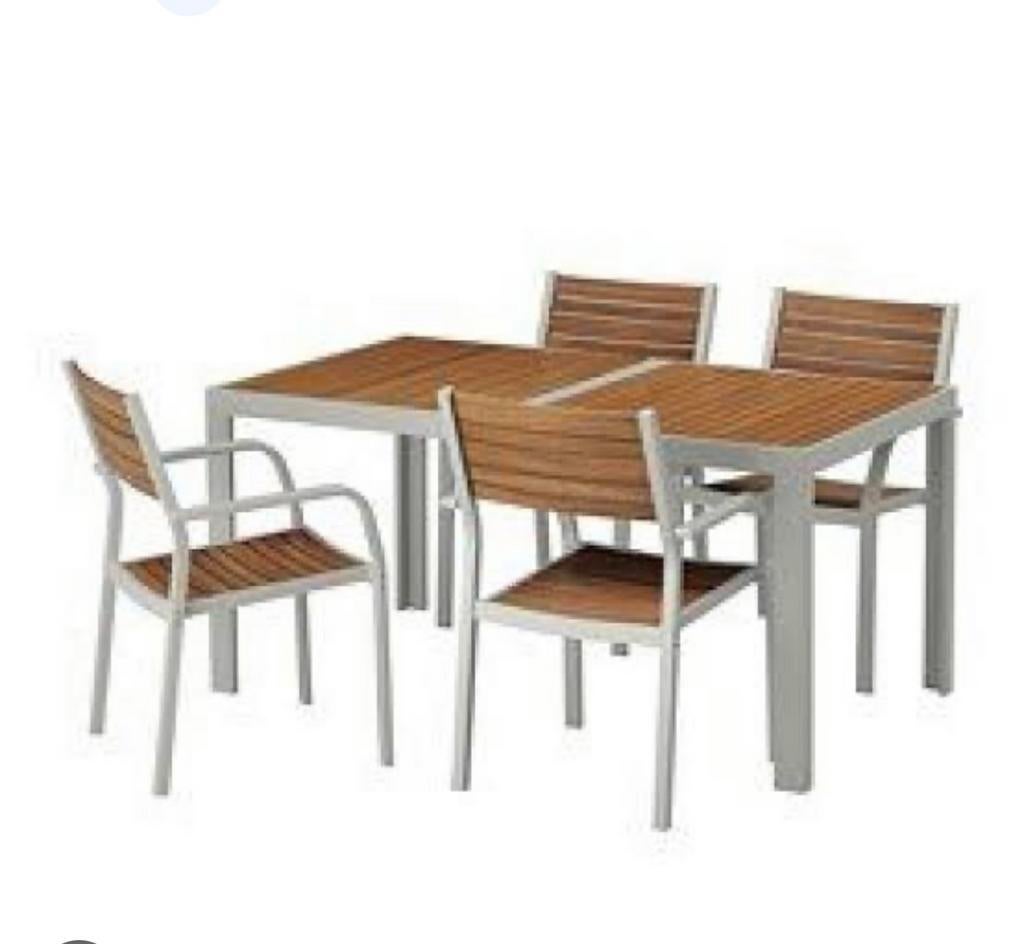Tuintafel met 4 stoelen  ikea in perfecte staat, Chaise, Salons de jardin, Aluminium, Comme neuf