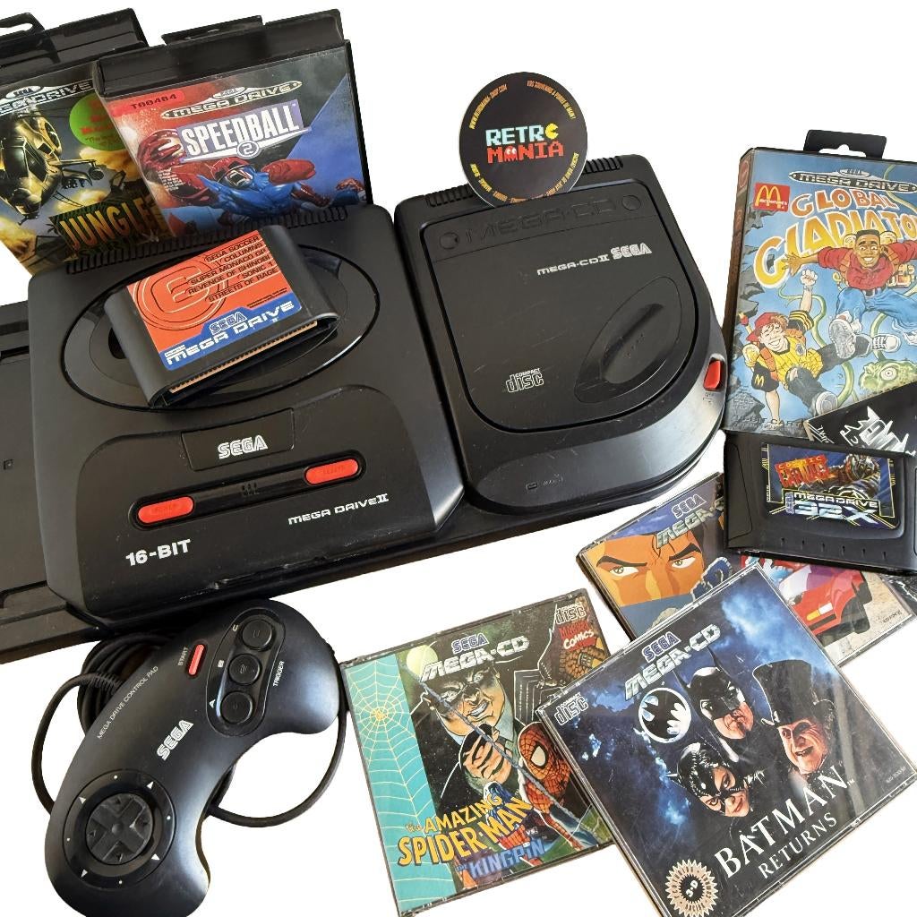 Sega Megadrive + Mega CD-console, Met games, Mega Drive, Sega, Ophalen of Verzenden