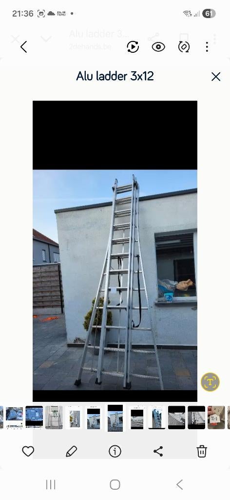 Alu ladder 3x12, Ophalen of Verzenden