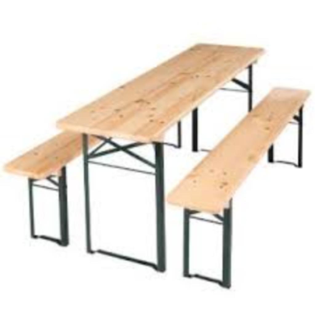 Table de brasseur avec banc à louer, 150 à 200 cm, Cinq personnes ou plus, Comme neuf, Enlèvement