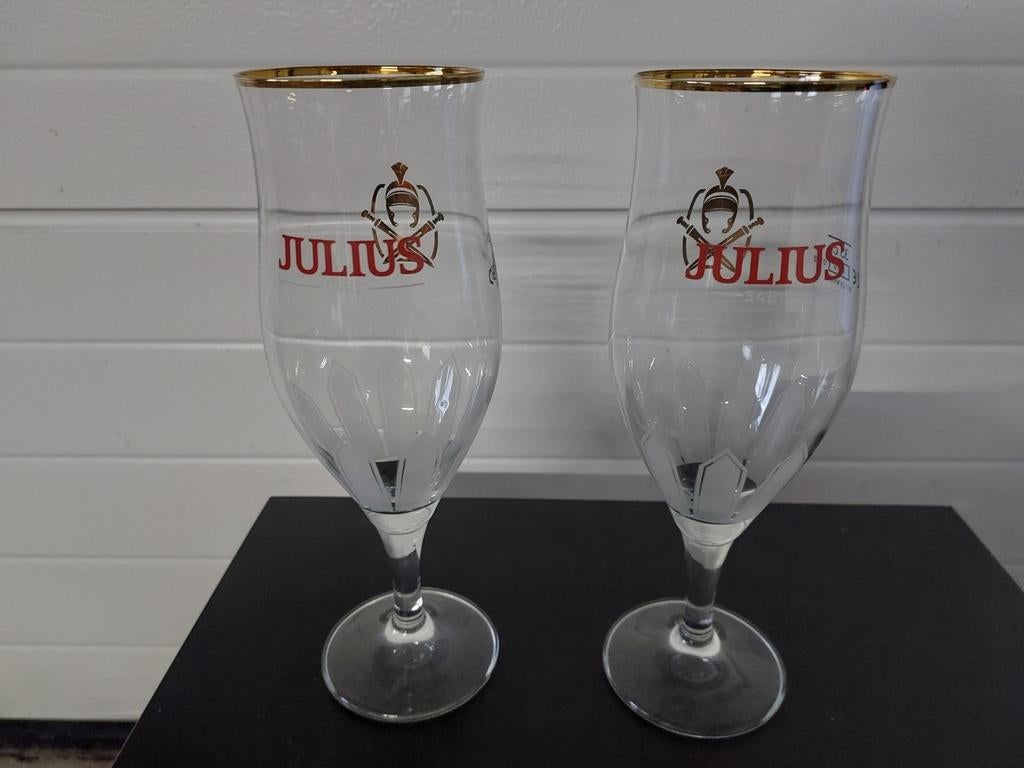 Verre à bière Julius, Collections, Enlèvement ou Envoi, Comme neuf, Verre ou Verres, Autres marques
