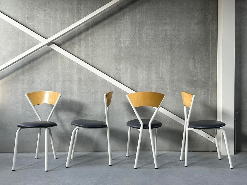 Set mid-century eetkamerstoelen, ca 1980’s, Ophalen