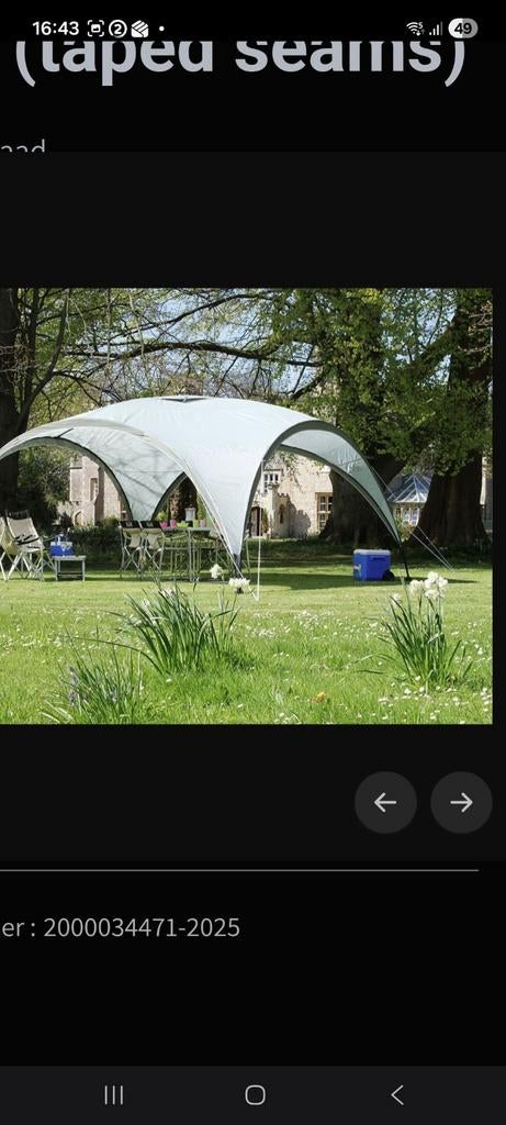 Coleman tent event shelter 3.65m3.65m,1 keer gebruikt, Caravanes & Camping, Enlèvement, Comme neuf