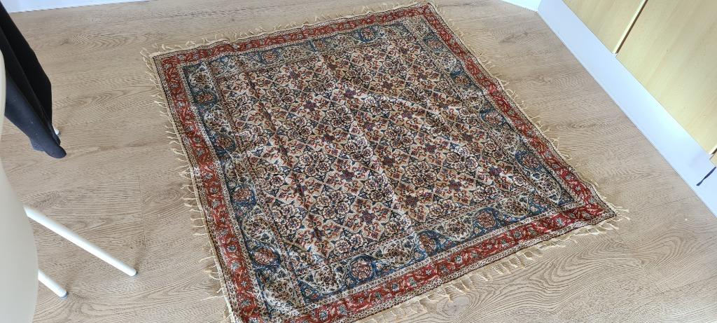 antiek bedrukt wandkleed vloerkleed made in iran handmade, Ophalen of Verzenden